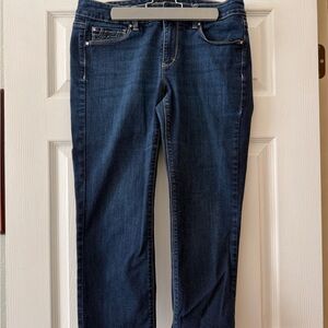White House Black Market Deep Indigo Cropped Jeans